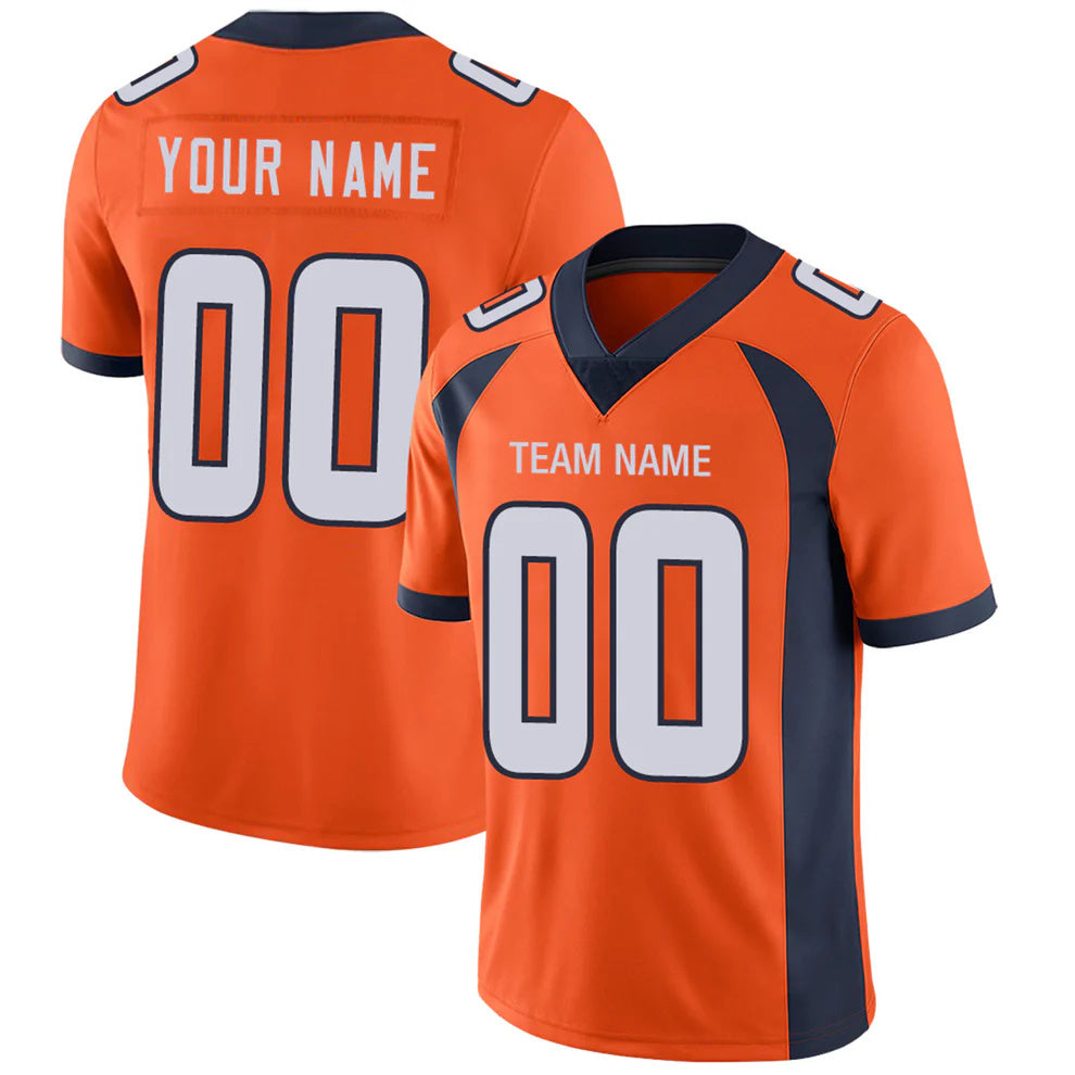 Custom D.Broncos Orange Personalized Design Football Jerseys