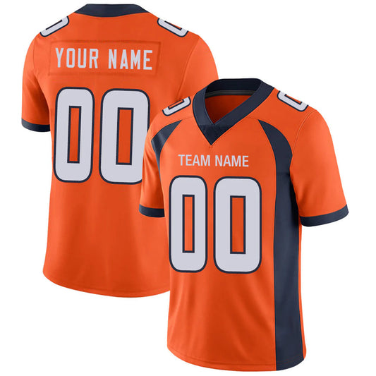 Custom D.Broncos Orange Personalized Design Football Jerseys
