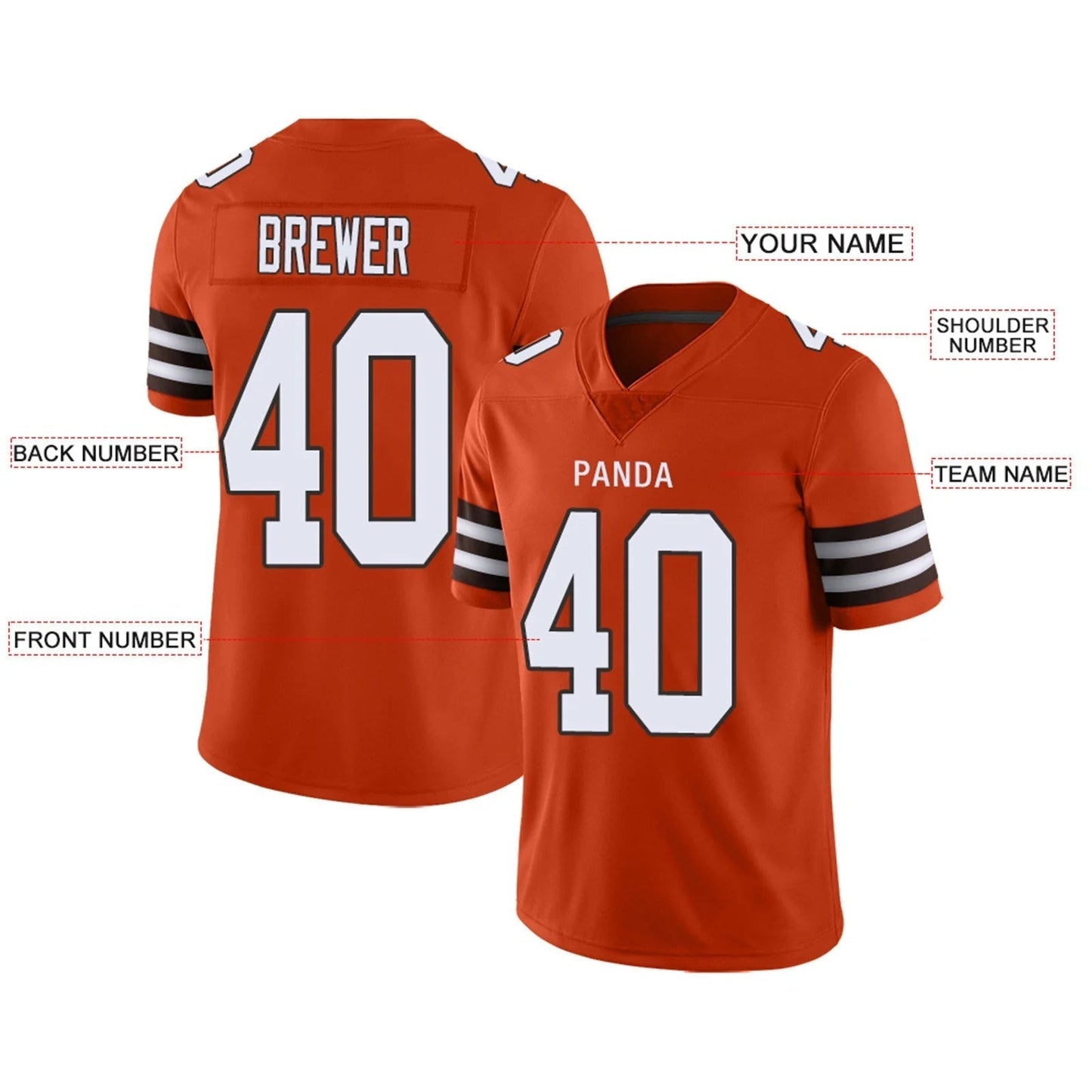 Custom C.Browns Orange Personalized Design Football Jerseys