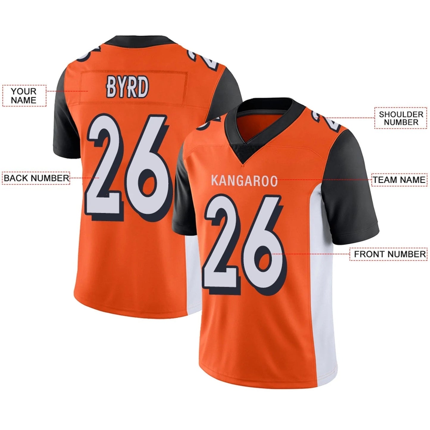 Custom C.Bengals Orange Personalized Design Football Jerseys