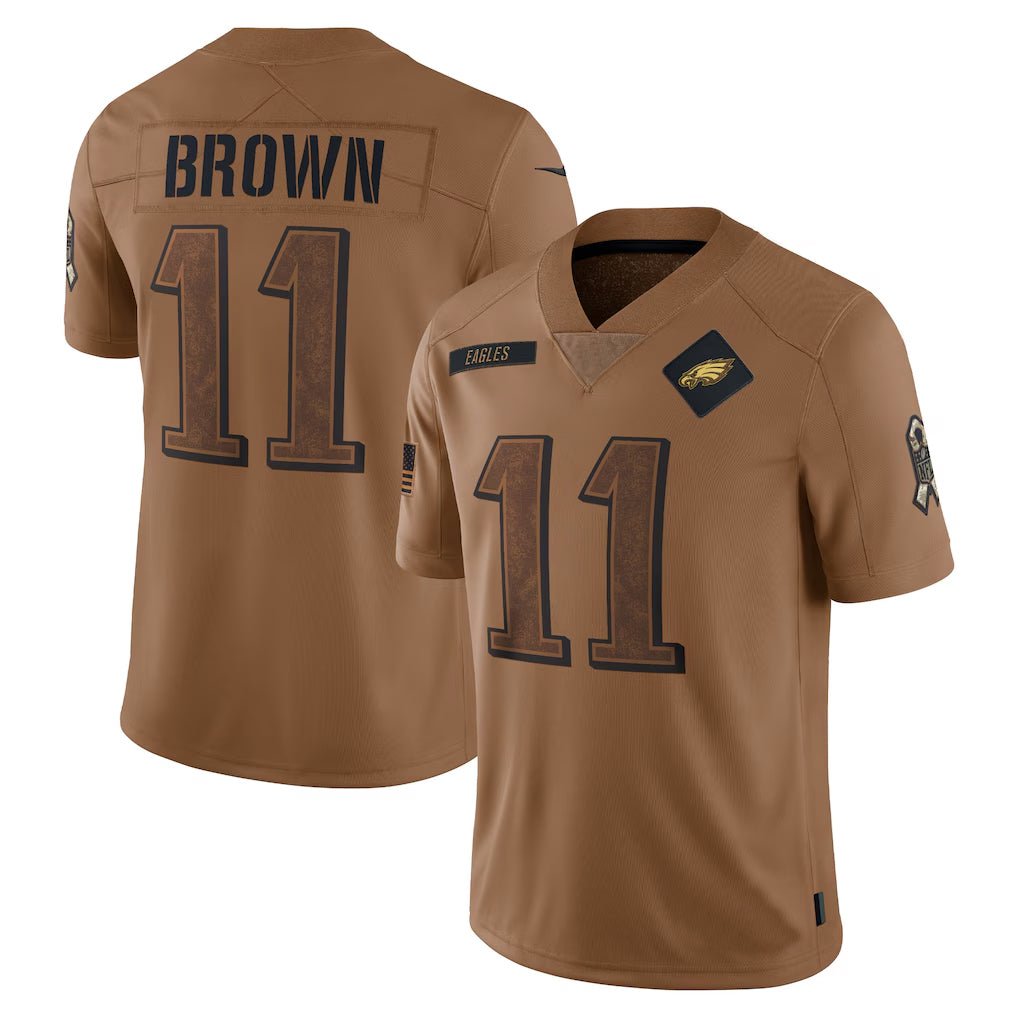 P.Eagles #11 A.J. Brown Player Brown Salute To Service Limited Football Jerseys