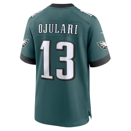 P.Eagles #13 Azeez Ojulari Player Midnight Green Home Game Football Jerseys