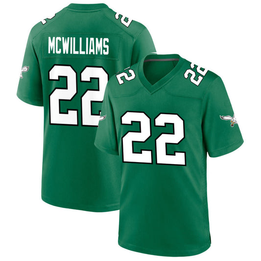 P.Eagles #22 Mac McWilliams Player Green Game Stitched Football Jerseys