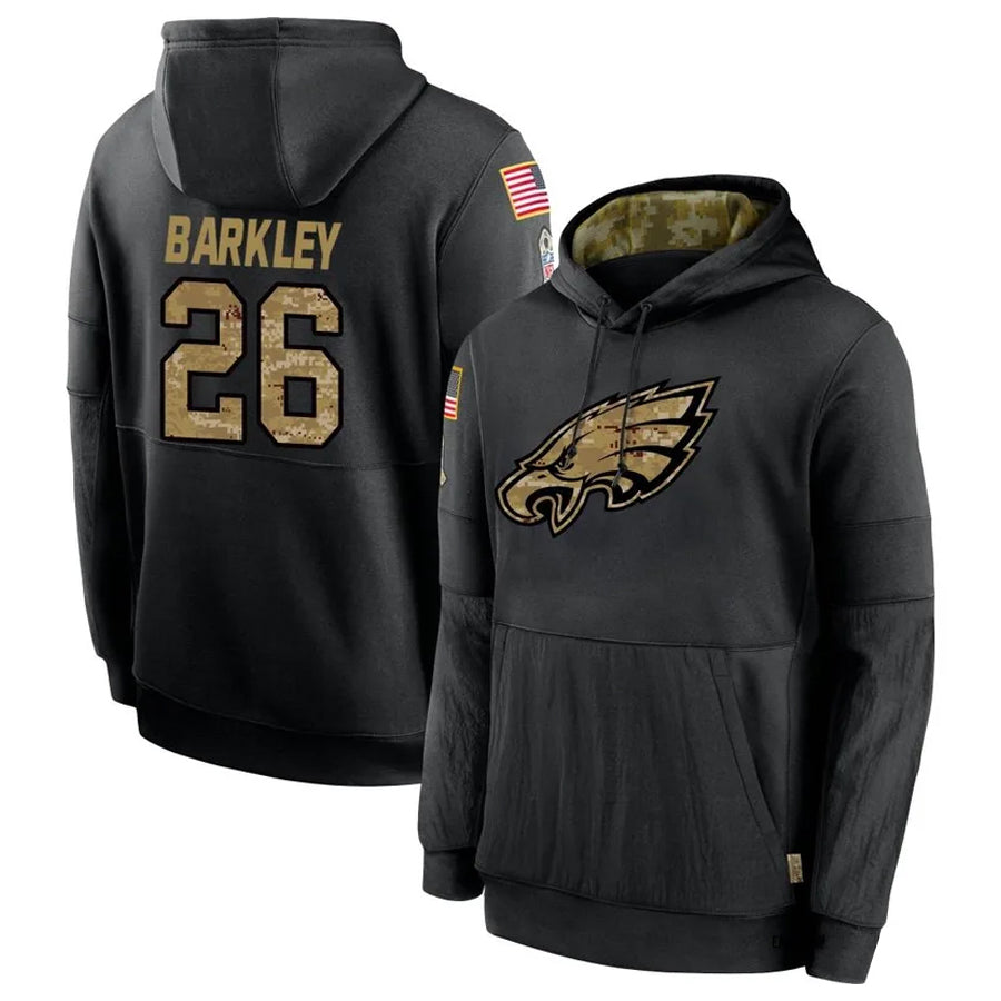 P.Eagles #26 Saquon Barkley Player Black Salute To Service Football Jerseys