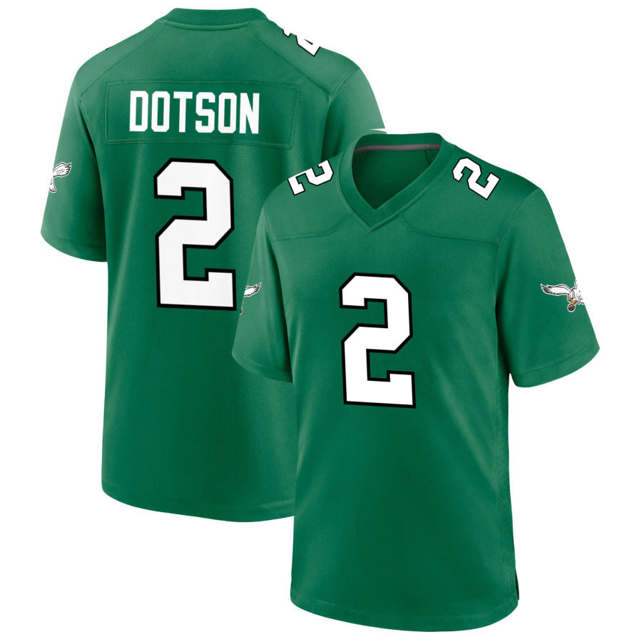 P.Eagles #2 Jahan Dotson Player Kelly Green Alternate Game Football Jerseys
