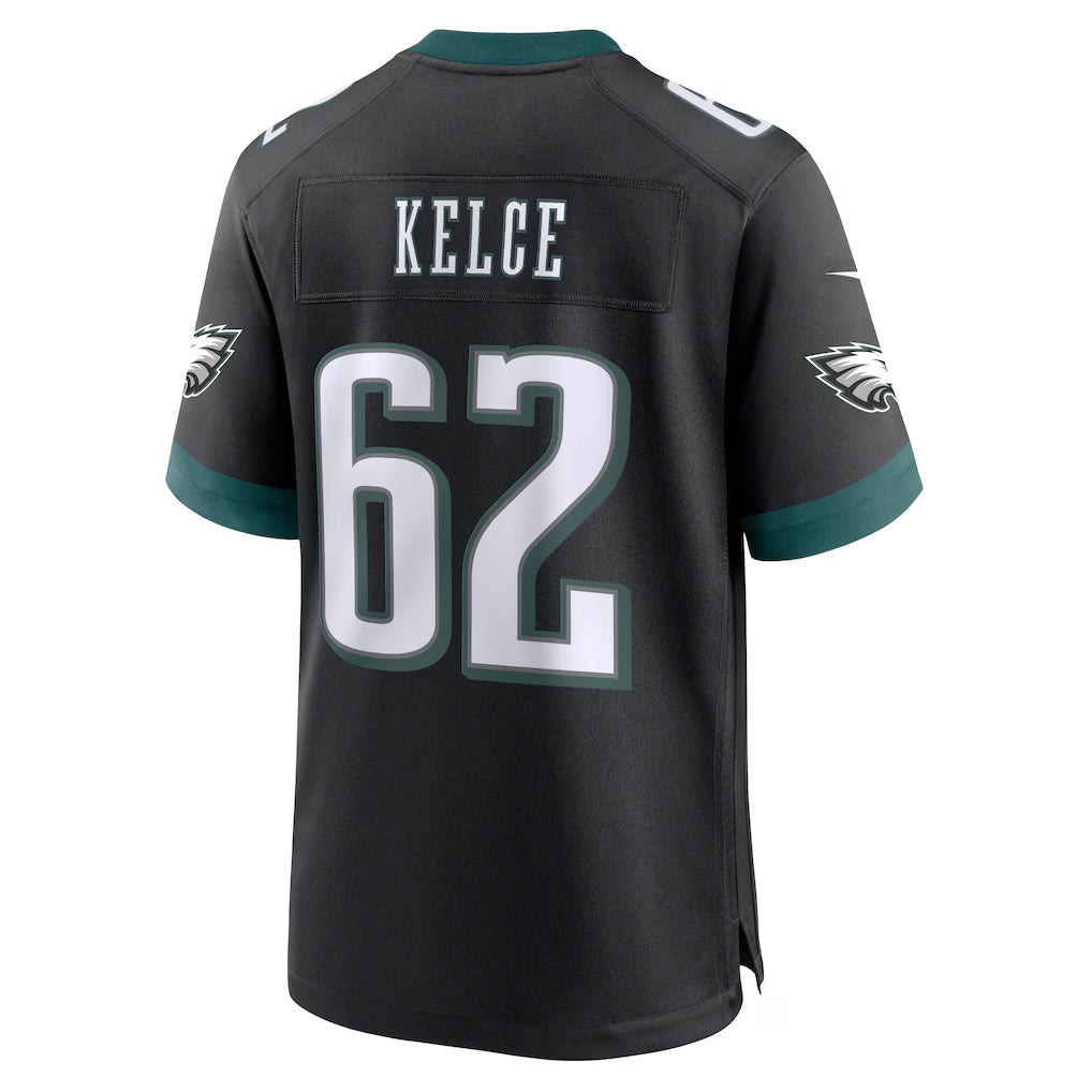 P.Eagles #62 Jason Kelce Player Black Home Game Football Jerseys
