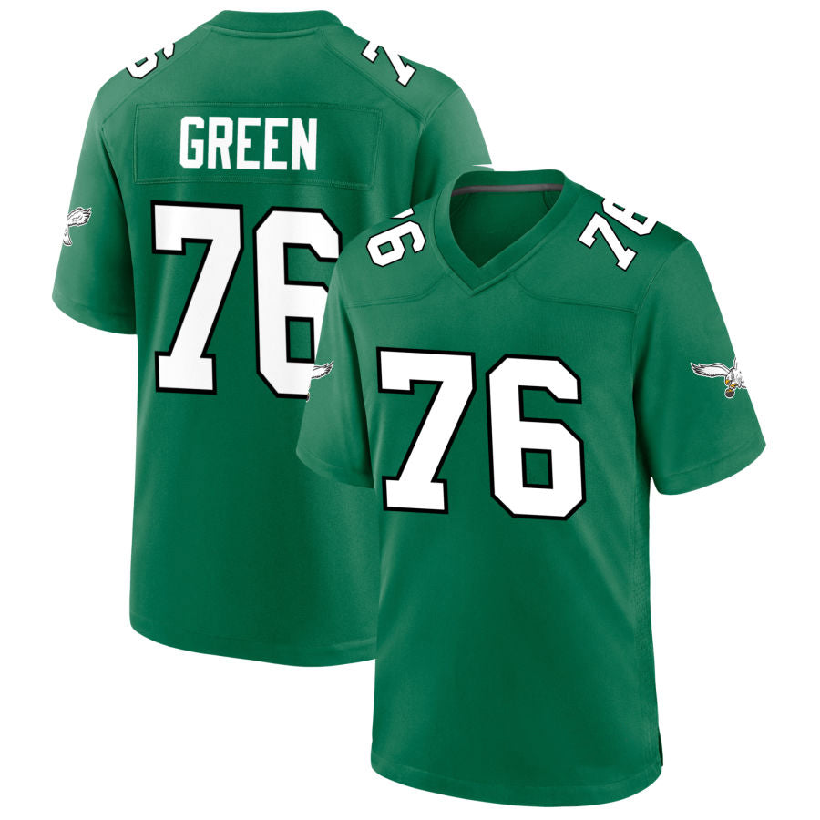 P.Eagles #76 Kenyon Green Player Kelly Green Home Game Football Jerseys