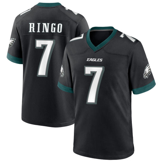 P.Eagles #7 Kelee Ringo Player Black Home Game Football Jerseys