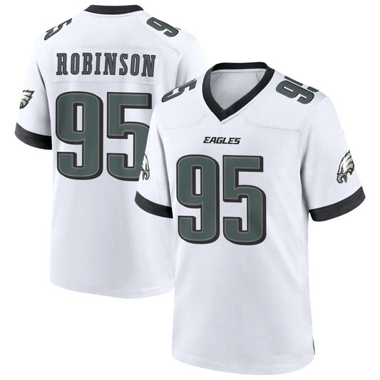 P.Eagles #95 Ty Robinson Player White Home Game Football Jerseys