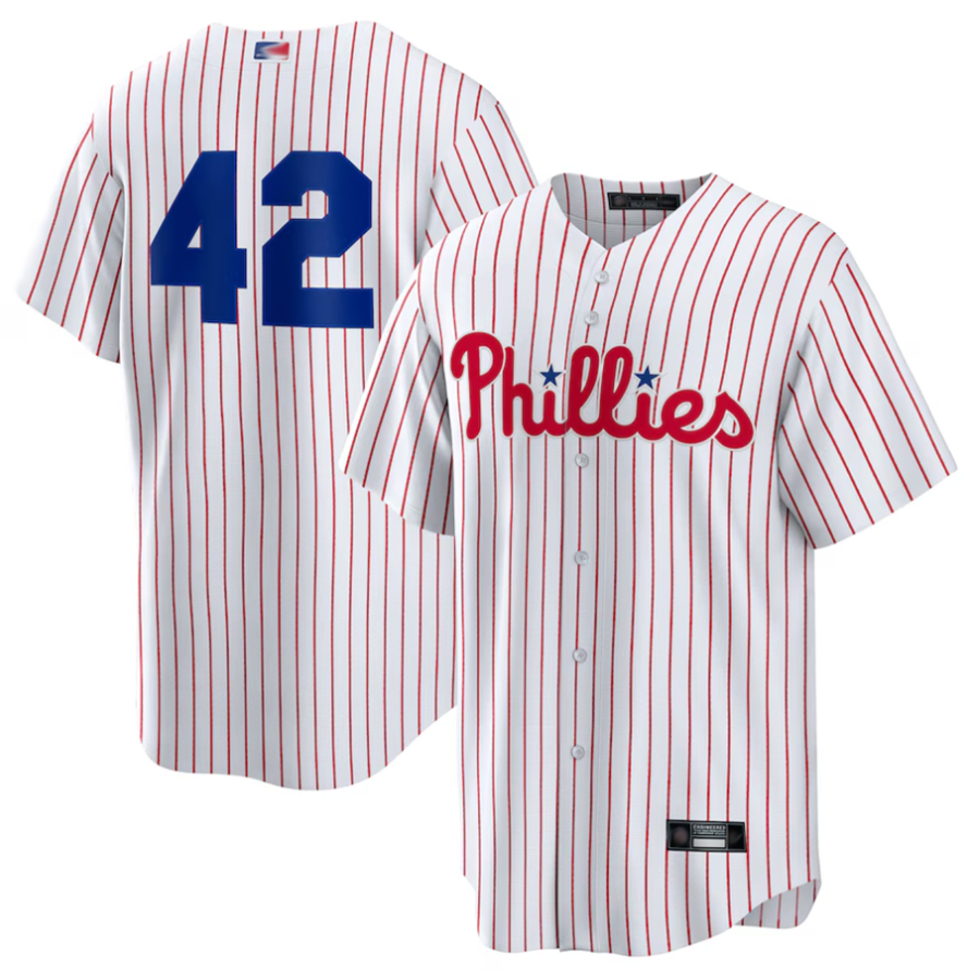 P.Phillies #42 Player White Home Jackie Robinson Day Replica Baseball Jerseys