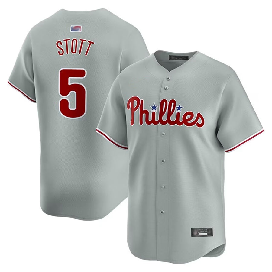 P.Phillies #5 Bryson Stott Player Grey Road Limited Baseball Jerseys