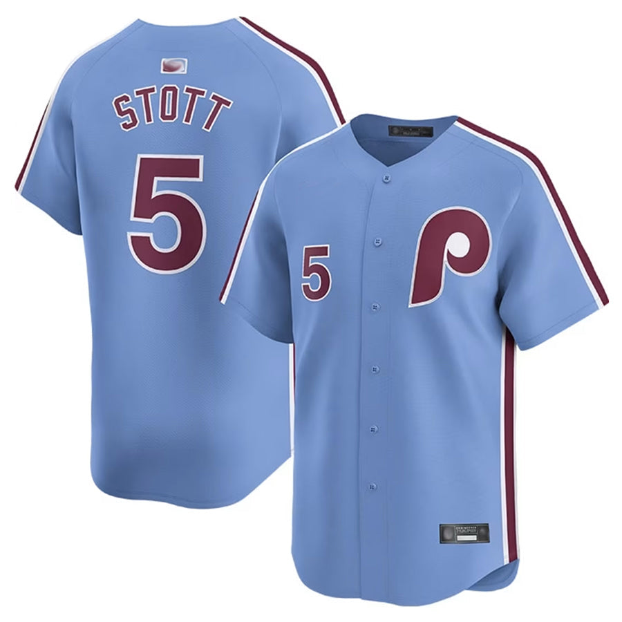 P.Phillies #5 Bryson Stott Player Light Blue Limited Baseball Jerseys