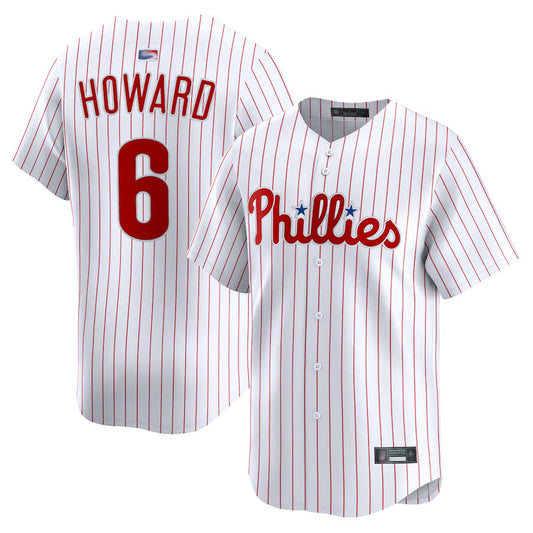 P.Phillies #6 Ryan Howard Player White Home Limited Baseball Jerseys