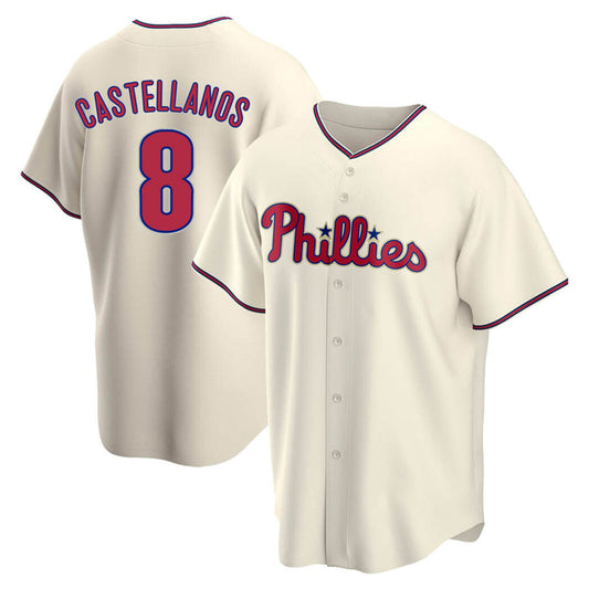 P.Phillies #8 Nick Castellanos Player Cream Replica Baseball Jerseys