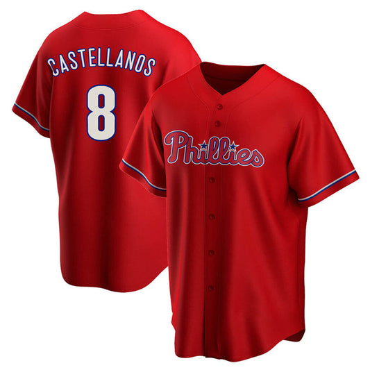 P.Phillies #8 Nick Castellanos Player Red Replica Baseball Jerseys