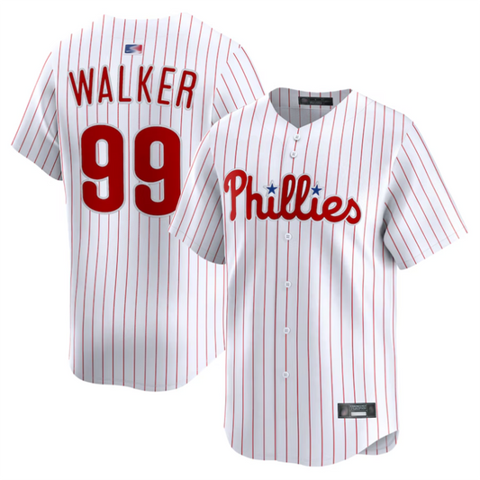 P.Phillies #99 Taijuan Walker Player White Limited Baseball Jerseys