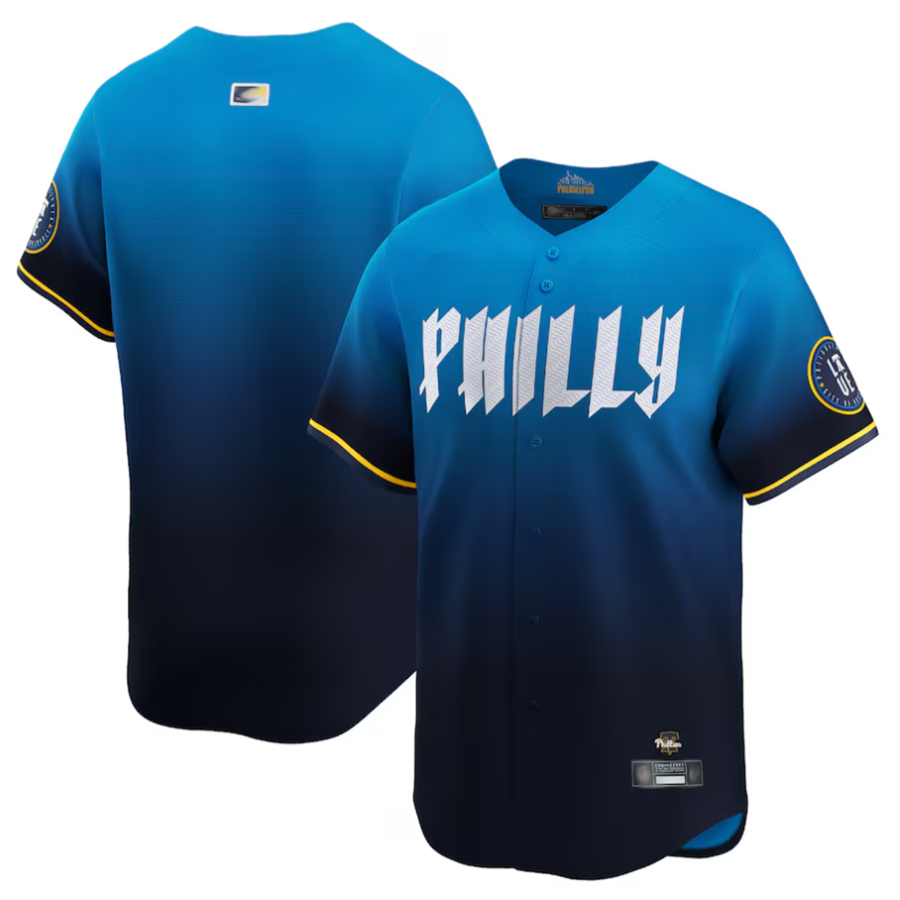 P.Phillies Blank Player Blue City Connect Limited Baseball Jerseys