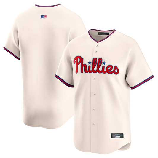 P.Phillies Blank Player Cream Limited Game Baseball Jerseys