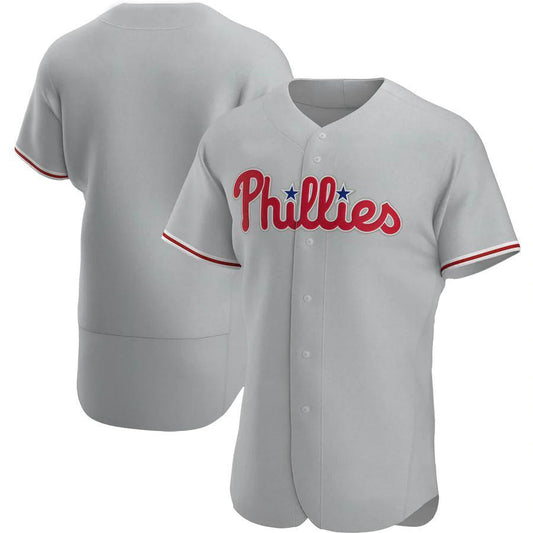 P.Phillies Blank Player Gray Road Team Baseball Jerseys