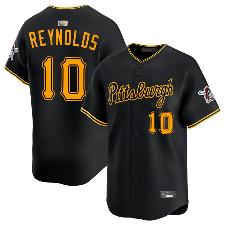 P.Pirates #10 Bryan Reynolds Player Black Home Limited Baseball Jerseys