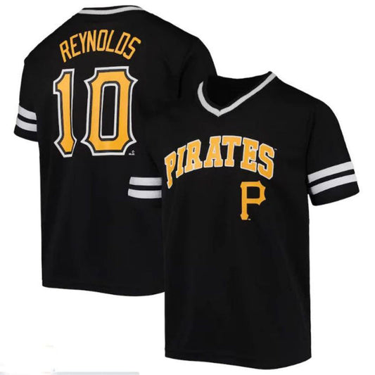 P.Pirates #10 Bryan Reynolds Player Black Logo Replica Baseball Jerseys