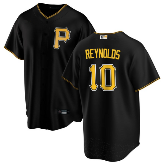 P.Pirates #10 Bryan Reynolds Player Black Replica Baseball Jerseys