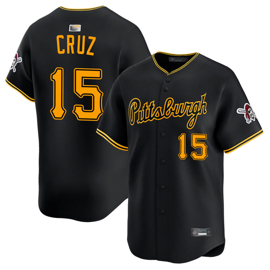 P.Pirates #15 Oneil Cruz Player Black Home Limited Baseball Jerseys