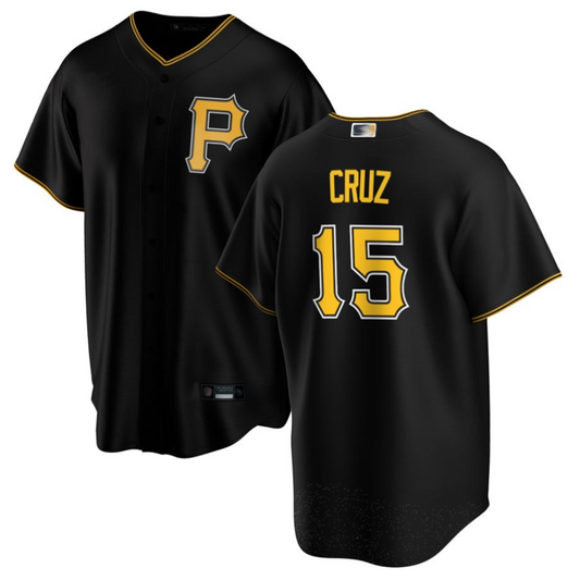 P.Pirates #15 Oneil Cruz Player Black Home Replica Baseball Jerseys