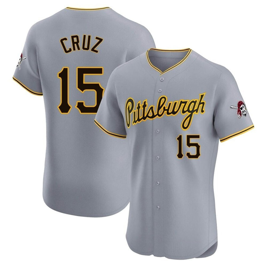 P.Pirates #15 Oneil Cruz Player Grey Limited Elite Baseball Jerseys