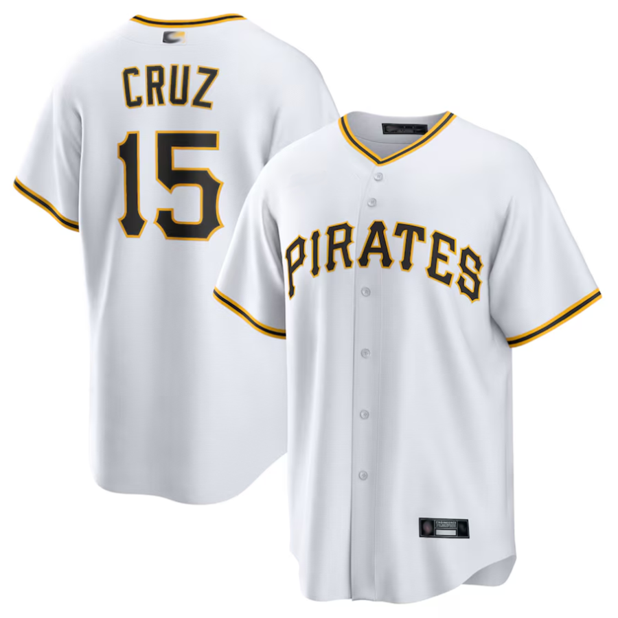 P.Pirates #15 Oneil Cruz Player White Home Replica Baseball Jerseys
