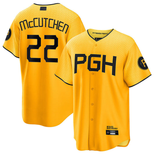 P.Pirates #22 Andrew McCutchen Player City Connect Limited Gold Baseball Jerseys