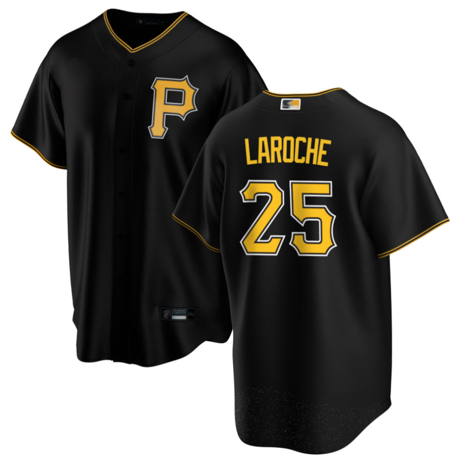 P.Pirates #25 Adam LaRoche Player Black Home Replica Baseball Jerseys
