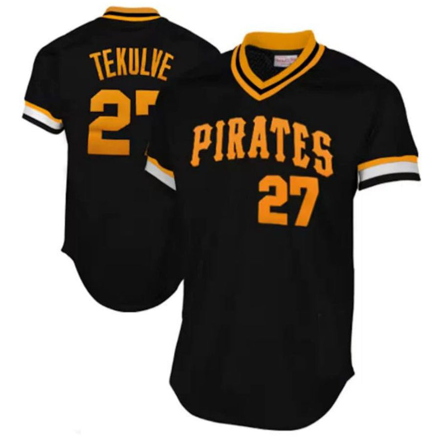 P.Pirates #27 Kent Tekulve Player Mitchell & Ness 1982 Cooperstown Collection Black Baseball Jerseys