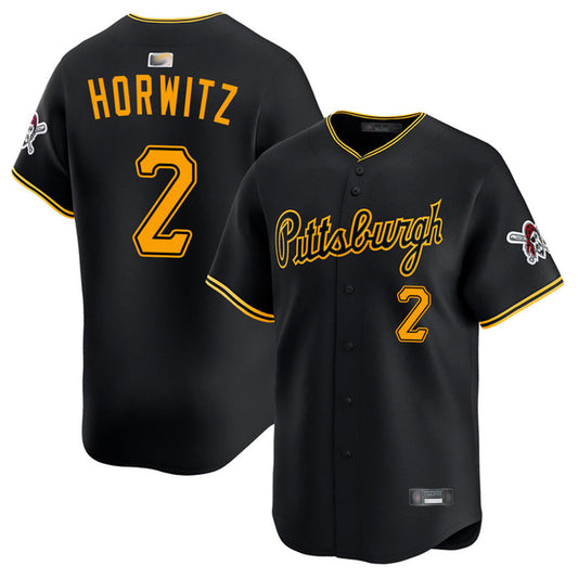 P.Pirates #2 Spencer Horwitz Player Black Limited Baseball Jerseys