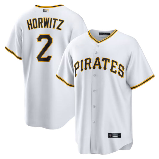 P.Pirates #2 Spencer Horwitz Player White Home Replica Baseball Jerseys