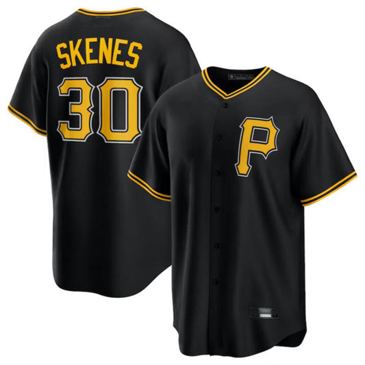P.Pirates #30 Paul Skenes Player Black Replica Stitched Baseball Jerseys
