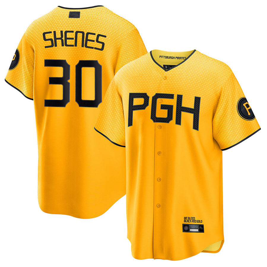P.Pirates #30 Paul Skenes Player City Connect Replica Gold Baseball Jerseys