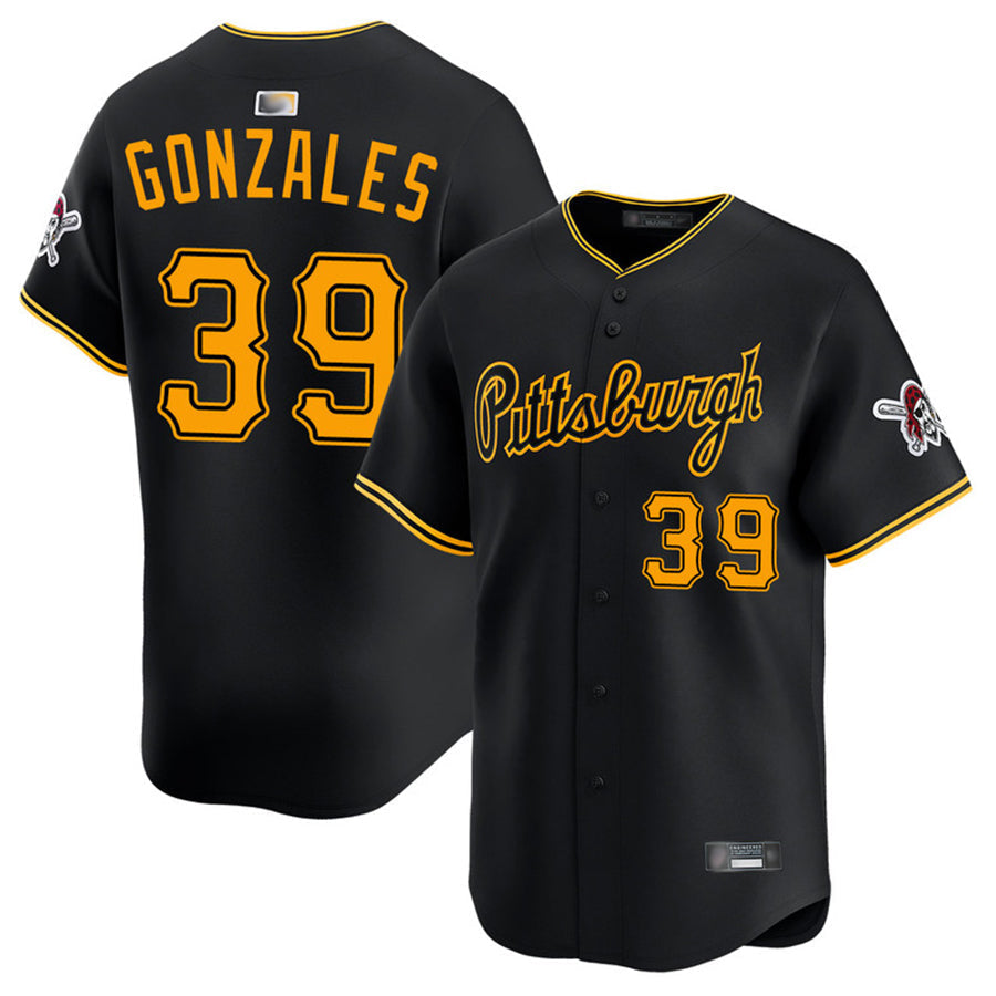 P.Pirates #39 Nick Gonzales Player Black Home Limited Baseball Jerseys