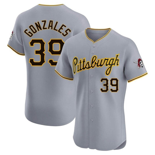 P.Pirates #39 Nick Gonzales Player Gray Home Limited Elite Baseball Jerseys