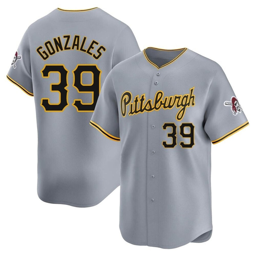 P.Pirates #39 Nick Gonzales Player Grey Home Limited Baseball Jerseys