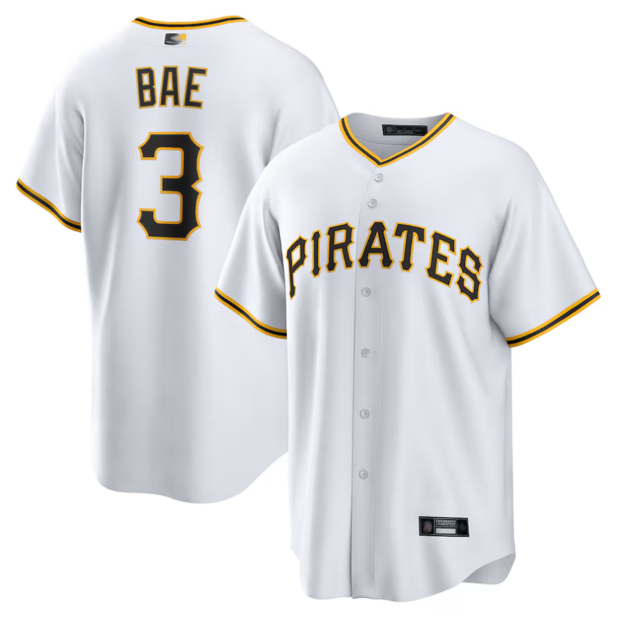 P.Pirates #3 Ji-Hwan Bae Player White Replica Baseball Jerseys