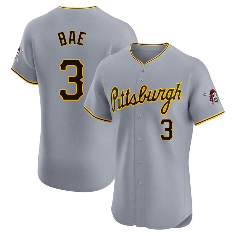 P.Pirates #3 Ji Hwan Bae Player Gray Limited Elite Baseball Jerseys