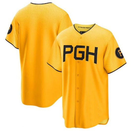 P.Pirates Blank Player Gold City Connect Replica Baseball Jerseys