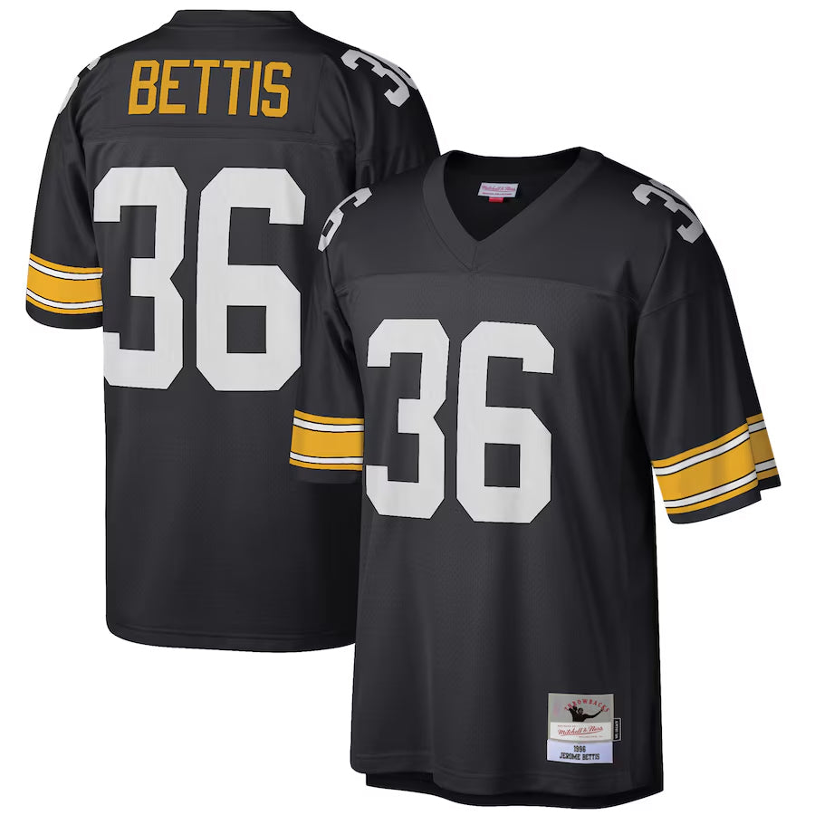 P.Steelers #36 Jerome Bettis Player Mitchell & Ness Black 1996 Retired Replica Football Jerseys
