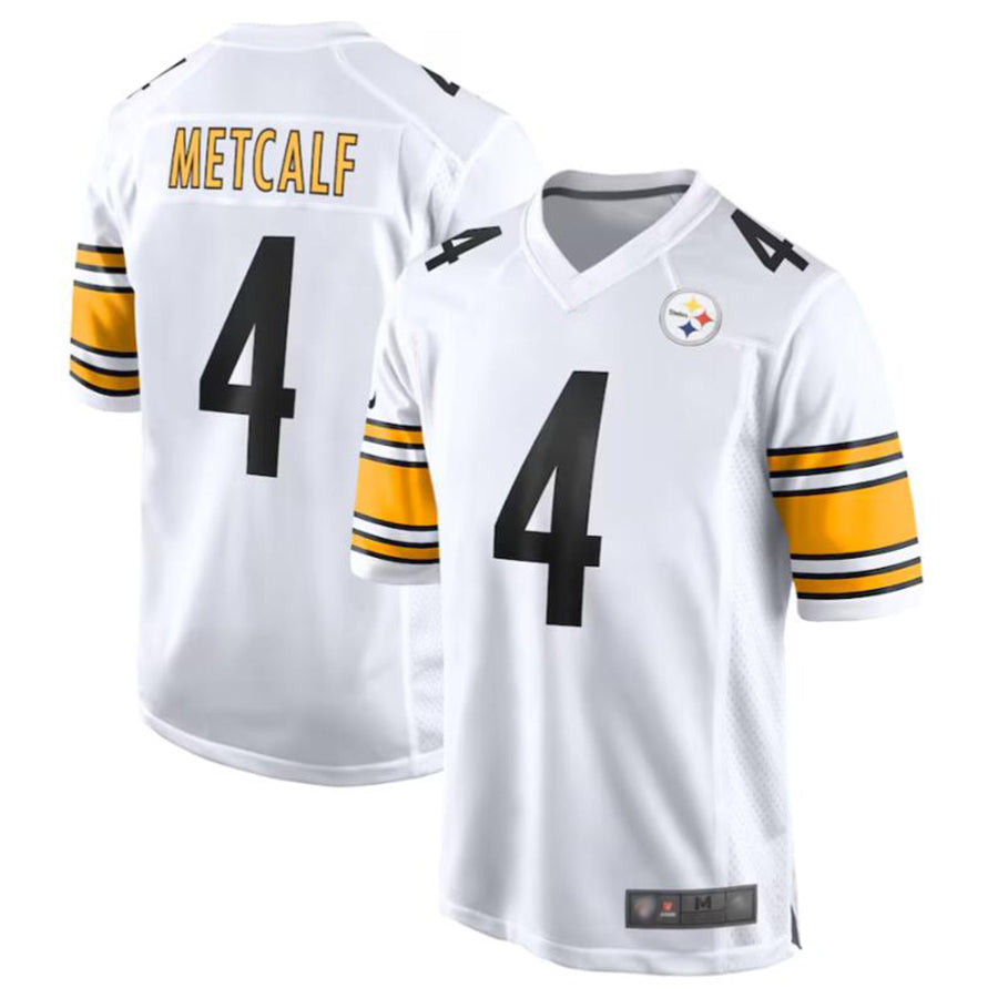 P.Steelers #4 DK Metcalf Player White Game Replica Football Jerseys