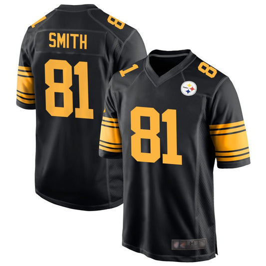 P.Steelers #81 Jonnu Smith Player Black Alternate Game Football Jerseys