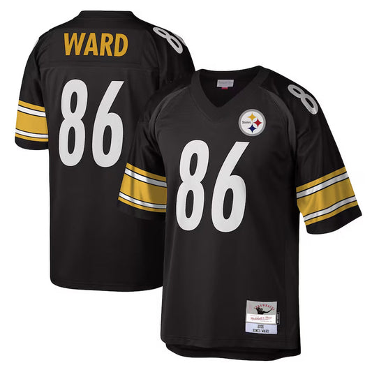 P.Steelers #86 Hines Ward Player Mitchell & Ness Black Legacy Replica Football Jerseys
