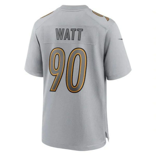 #90 T.J. Watt Player P.Steelers Gray Atmosphere Fashion Game Football Jerseys