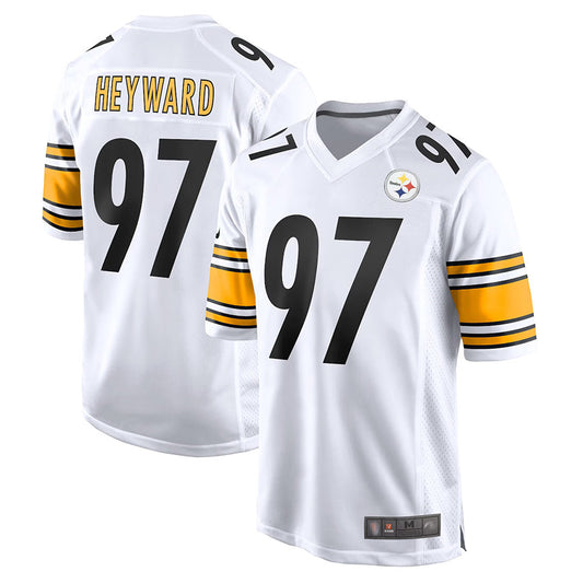 P.Steelers #97 Cameron Heyward Player White Home Game Football Jerseys