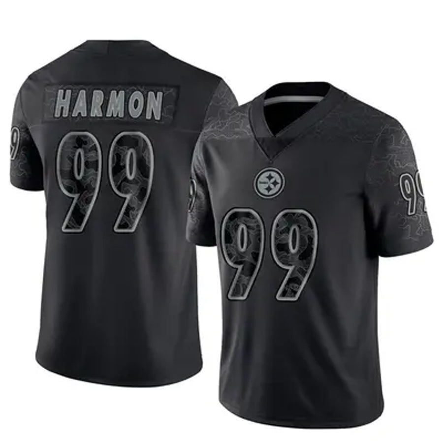 P.Steelers #99 Derrick Harmon Player Black RFLCTV Limited Football Jerseys